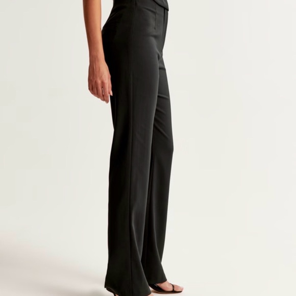 NWT Abercrombie & Fitch Black High Waisted Slim Boot Trousers - Picture 2 of 4
